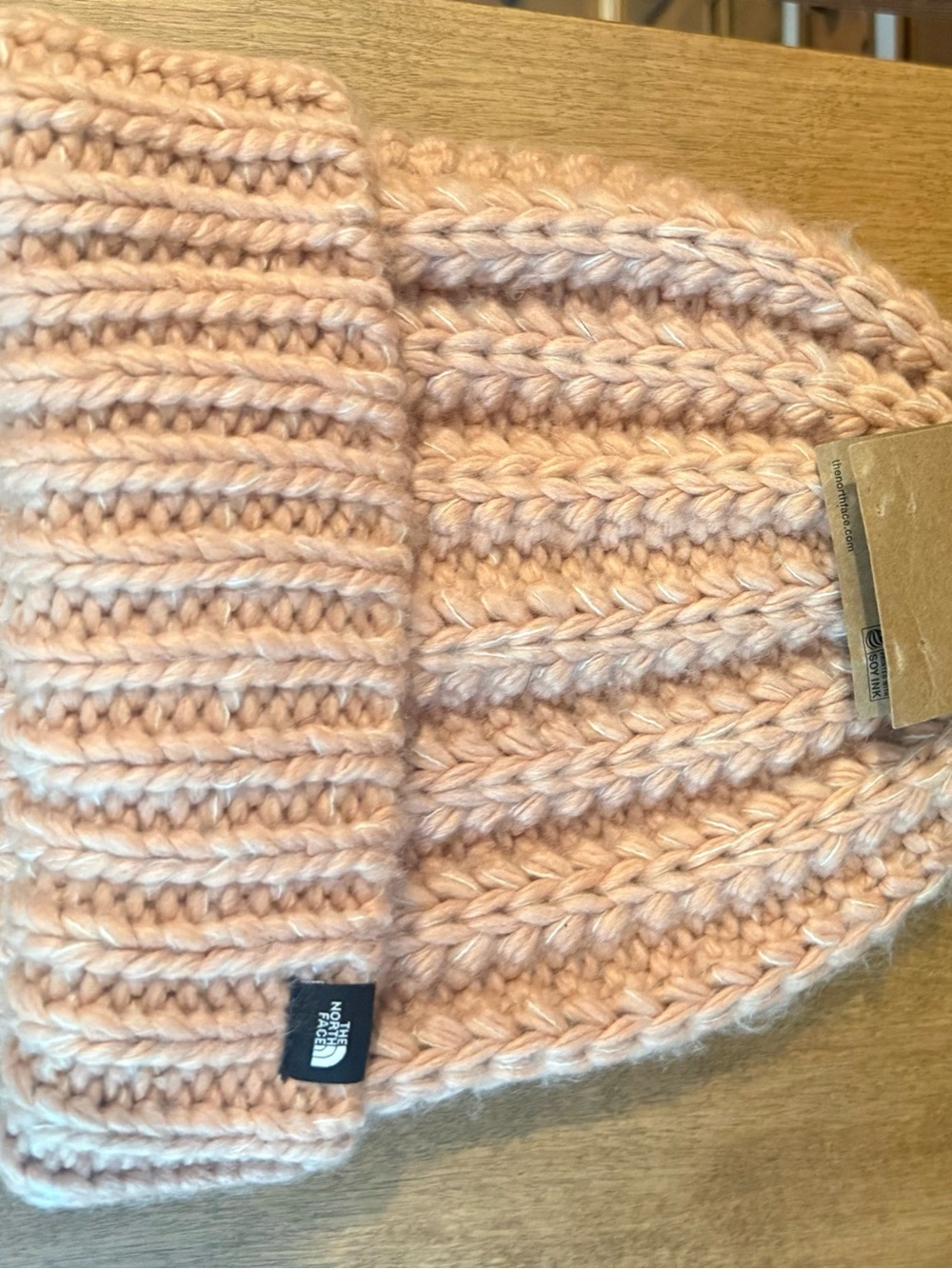 The North Face Rhoda Chunky Knit Beanie NWT Pink Clay